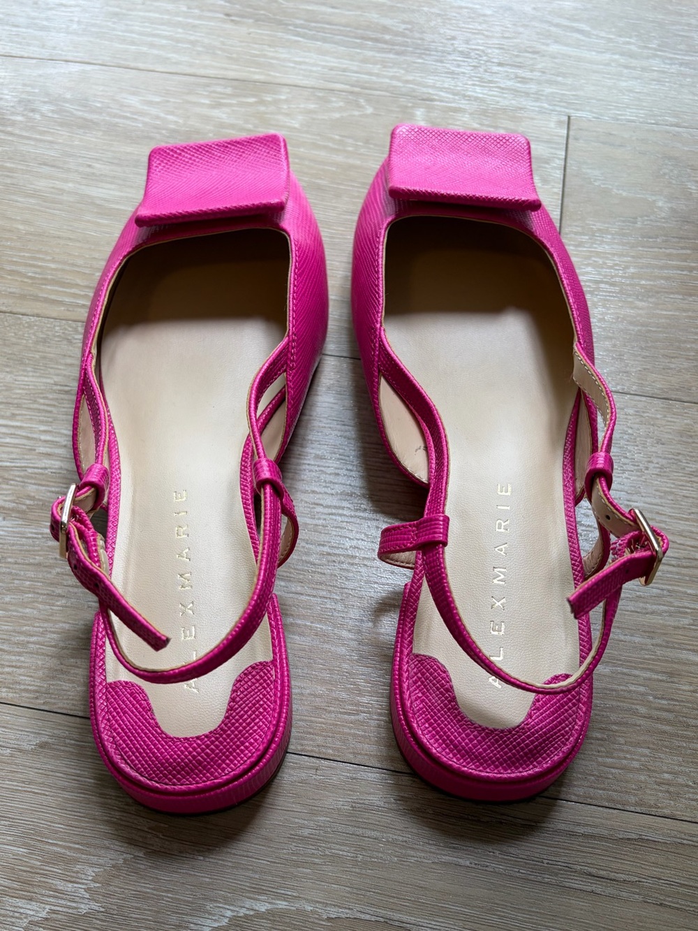 Alex Marie Micah Textured Leather Slingback Flats in Color Barb Pink - Picture 4 of 9